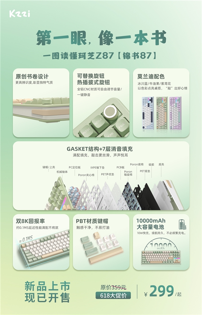 珂芝Z87键盘重磅上市,重新定义文艺创作外设新标杆